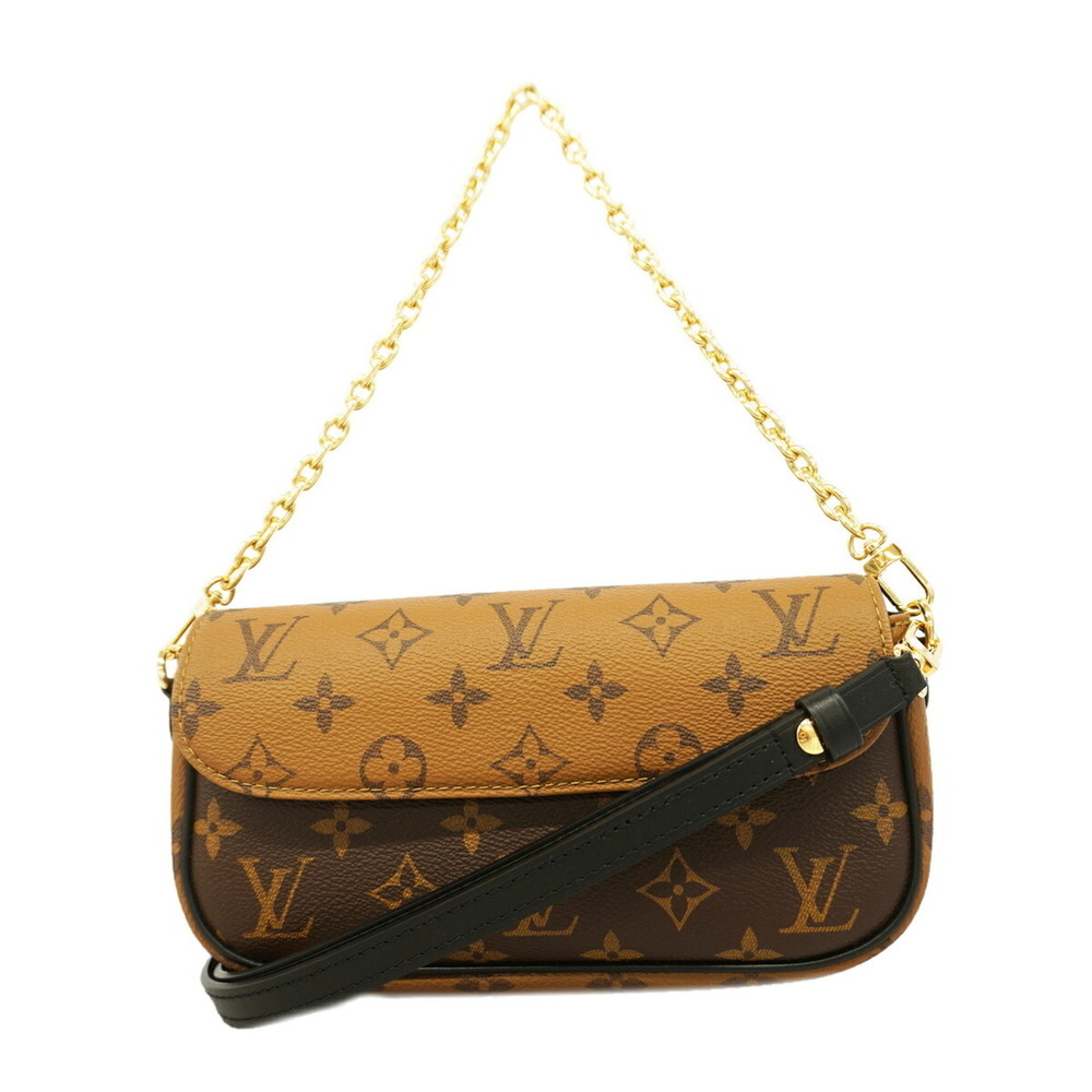 Louis Vuitton Monogram Reverse Wallet-on-Chain Ivy Handbag M26587 Brown 2-way...